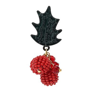 Gold Tone Mistletoe Nickel-Free Dangle Earrings