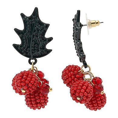 Gold Tone Mistletoe Nickel-Free Dangle Earrings