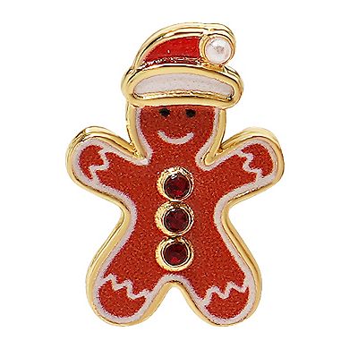 Gold Tone Gingerbread House Necklace & Earrings Set