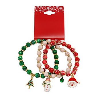 Gold Tone 3 pc Holiday Bracelet Set