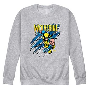 Men's Marvel Wolverine Claw Tear Crew Fleece Sweatshirt