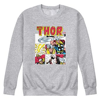 Men's Marvel Thor Retro Comic Panels Crew Fleece Sweatshirt