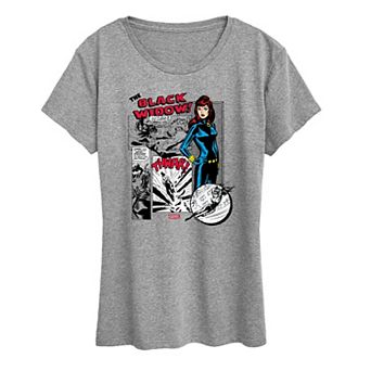 Women's Marvel The Black Widow Comic Panels Graphic Tee