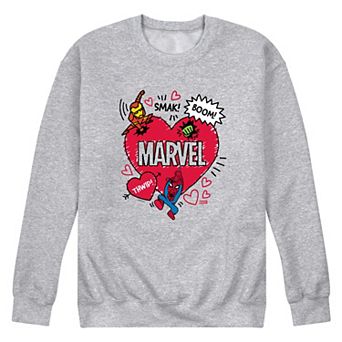 Men's Marvel Valentine's Day Sketch Crew Fleece Sweatshirt