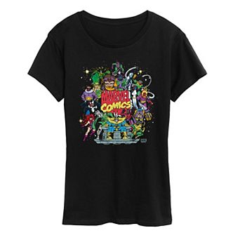 Women's Marvel Villains Retro Collage Graphic Tee