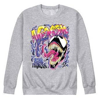 Men's Marvel Venom Lethal Protector Spray-paint Crew Fleece Sweatshirt
