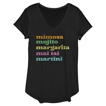 Women's Cocktails List Graphic Tee