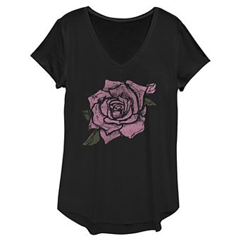 Women's Grunge Rose Graphic Tee