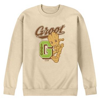 Men's Marvel Guardians Of The Galaxy Groot Collegiate Crew Fleece Sweatshirt