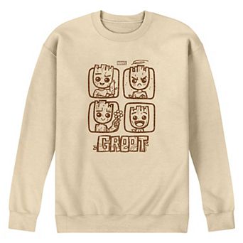 Men's Marvel Guardians Of The Galaxy Groot Grid Crew Fleece Sweatshirt