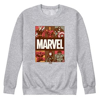 Men's Marvel Fall Color Character Grid Crew Fleece Sweatshirt