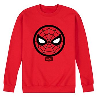 Men's Marvel Spider-Man Mask Crew Fleece Sweatshirt