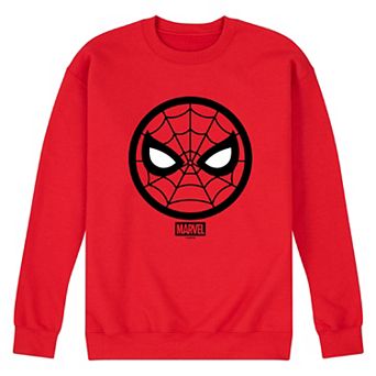 Men's Marvel Spider-Man Mask Crew Fleece Sweatshirt