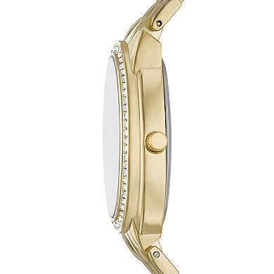 Folio Women's Gold Tone Link Bracelet Watch with Simulated Crystal Accents - FMDKH551