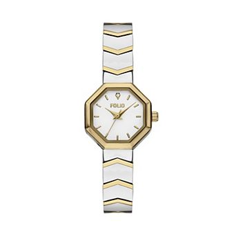 Folio Women's Two Tone Octagonal Link Bracelet Watch - FMDKH555