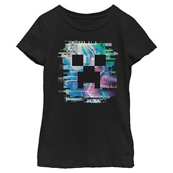 Girls 7-16 Minecraft Glitchy Creeper Graphic Tee