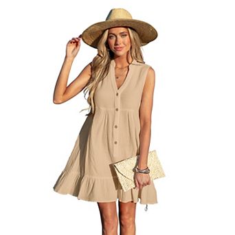 Women's Cupshe Ruffle Hem Mini Cover-Up Dress