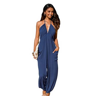 Women's Cupshe Plunge Halter Jogger Jumpsuit