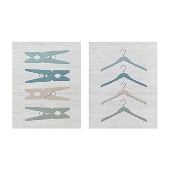 Laundry Pins & Hangers Wall Art Set