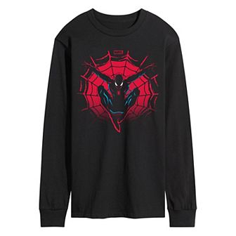 Men's Marvel Spider-Man Silhouette Long Sleeve Graphic Tee