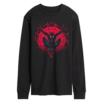 Men's Marvel Spider-Man Silhouette Long Sleeve Graphic Tee