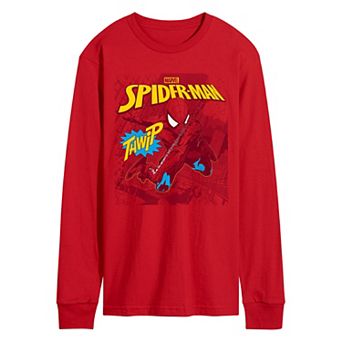 Men's Marvel Spider-Man Comic Thwip Long Sleeve Graphic Tee