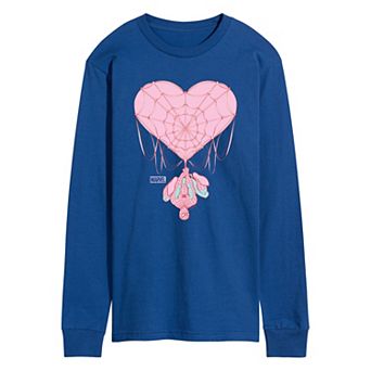 Men's Marvel Spider-Man Heart Web Long Sleeve Graphic Tee