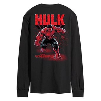Men's Marvel Captain America Brave New World Red Hulk Long Sleeve Graphic Tee