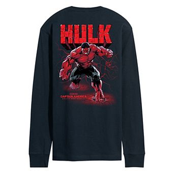 Men's Marvel Captain America Brave New World Red Hulk Long Sleeve Graphic Tee