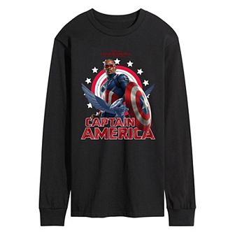 Men's Marvel Captain America Brave New World Sam Wilson Long Sleeve Graphic Tee