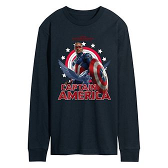 Men's Marvel Captain America Brave New World Sam Wilson Long Sleeve Graphic Tee