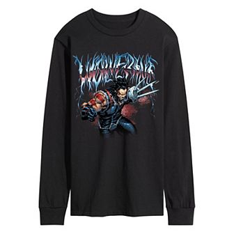 Men's Marvel Wolverine Metal Long Sleeve Graphic Tee