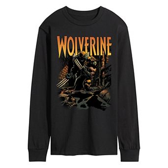 Men's Marvel Wolverine Comic Art Long Sleeve Graphic Tee