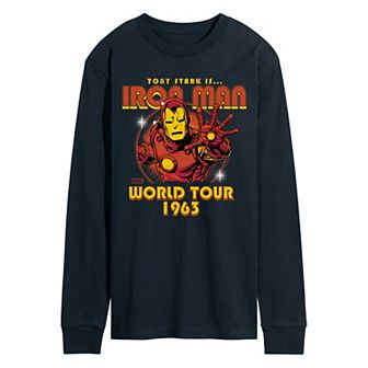 Men's Marvel Iron Man World Tour 1963 Vintage Long Sleeve Graphic Tee