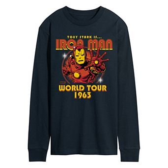 Men's Marvel Iron Man World Tour 1963 Vintage Long Sleeve Graphic Tee