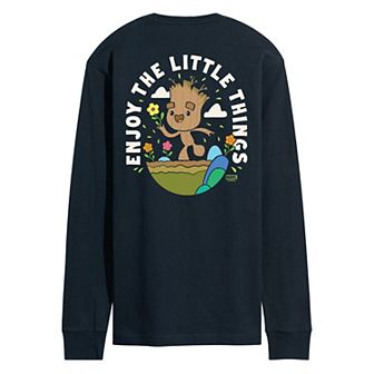 Men's Marvel Guardians Of The Galaxy Groot Enjoy The Little Things Long Sleeve Graphic Tee