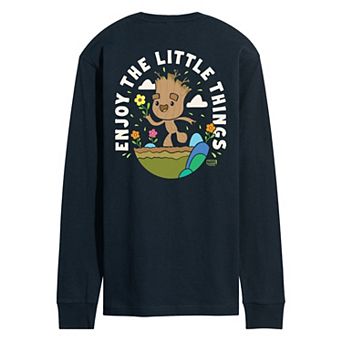 Men's Marvel Guardians Of The Galaxy Groot Enjoy The Little Things Long Sleeve Graphic Tee