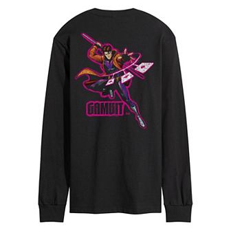 Men's Marvel X-Men Gambit Portrait Long Sleeve Graphic Tee