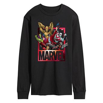Men's Marvel Guardians Of The Galaxy Group Long Sleeve Graphic Tee