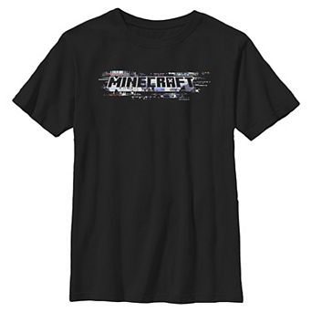 Boys 8-20 Minecraft Glitchy Logo Graphic Tee