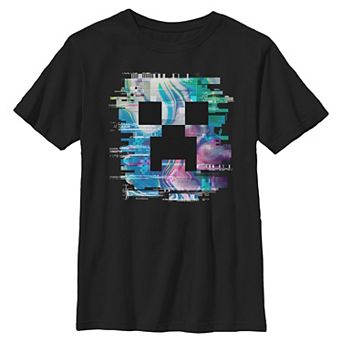 Boys 8-20 Minecraft Glitchy Creeper Head Graphic Tee