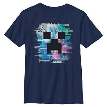 Boys 8-20 Minecraft Glitchy Creeper Head Graphic Tee