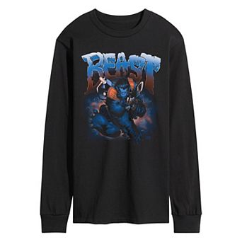 Men's Marvel X-Men Beast Portrait Long Sleeve Graphic Tee