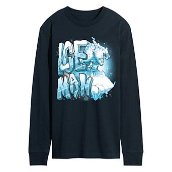 Men's Marvel X-Men Iceman Portrait Long Sleeve Graphic Tee
