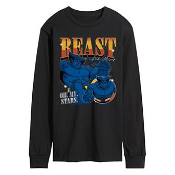 Men's Marvel X-Men Beast Bootleg Oh My Stars Long Sleeve Graphic Tee