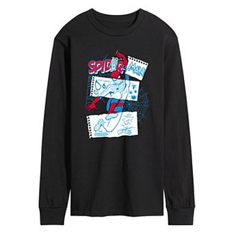 Men's Marvel Your Friendly Neighborhood Spider-Man Sketch Long Sleeve Graphic Tee