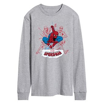 Men's Marvel Your Friendly Neighborhood Spider-Man Line Art Long Sleeve Graphic Tee