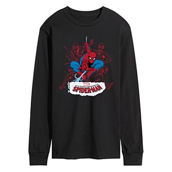 Men's Marvel Your Friendly Neighborhood Spider-Man Line Art Long Sleeve Graphic Tee