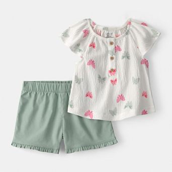 Baby Girl Carter's 2 pc Butterfly Top & Short Set