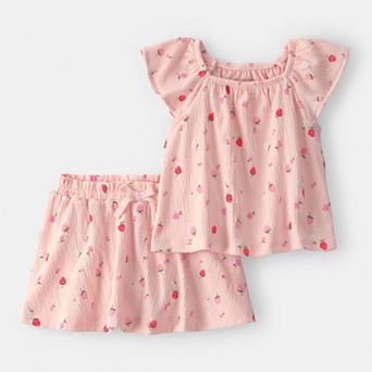 Baby Girl Carter's 2 pc Strawberry Short-Sleeve Top & Skort Set